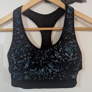 Women's Black and Blue Sports Bra